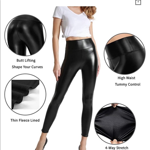 Tagoo Women's Stretchy Faux Leather Leggings Pants - Picture 5 of 5